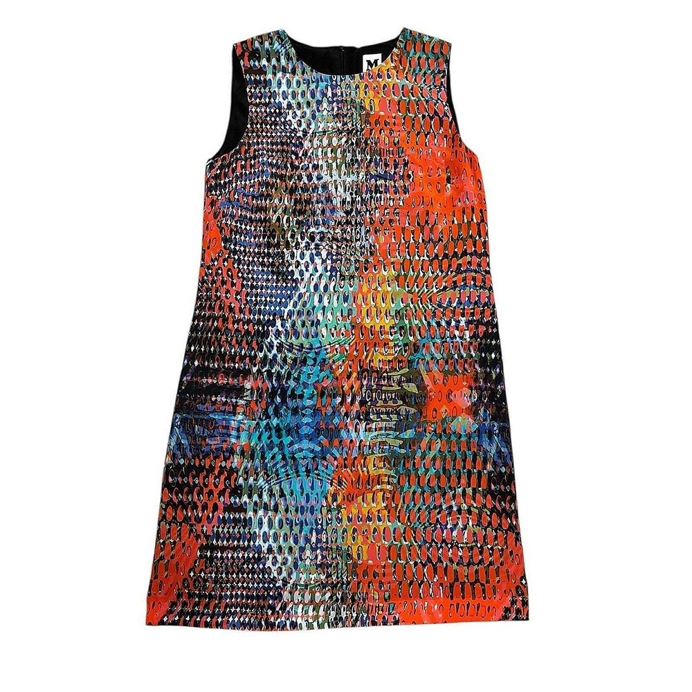 Missoni Sleeveless Shift Dress Multi Color Abstract Print Geometric Mini Small